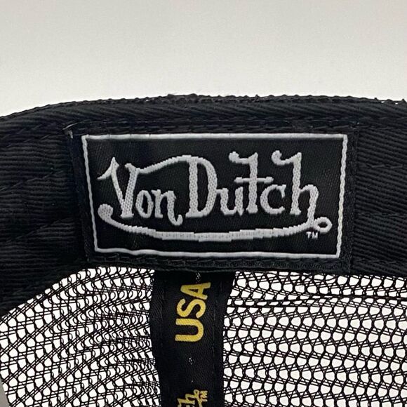 NWT New! VON DUTCH NEON LOGO BLACK TRUCKER HAT. OS. Streetwear Y2K Unisex - Picture 4 of 9
